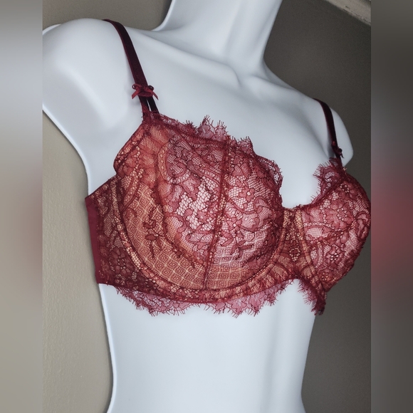 ♦VICTORIA'S SECRET Dream Angel Push-up without Padding Bra. Burgundy. Size:32DDD - Picture 3 of 10